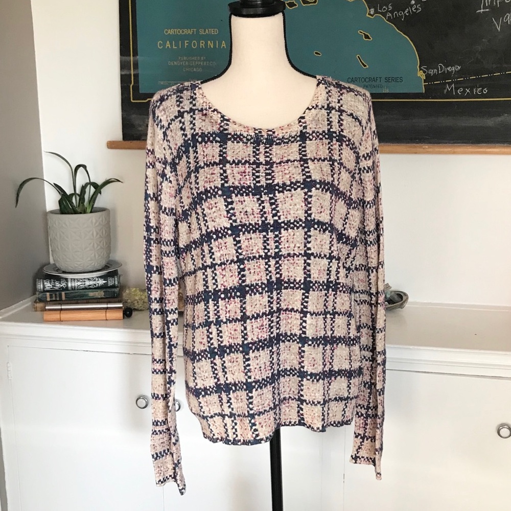 Lucky brand plaid | open back top M